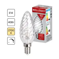 Лампа накаливания Belsvet свеча витая E14 40 Вт свет тёплый белый