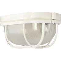 Светильник овальный с решёткой НПБ 1402 1xE27x60 Вт, цвет белый, IP54