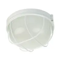 Светильник ЖКХ с решёткой 60 Вт IP54 накладной форма круг, цвет белый