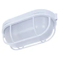 Светильник для бани с решёткой 60 Вт IP54 накладной форма овал, цвет белый