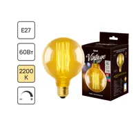 Лампа накаливания Uniel Vintage шар G95 E27 60 Вт 300 Лм свет тёплый белый