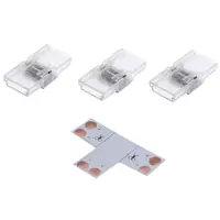 Комплект для светодиодной ленты: Т-образный коннектор, 3 клипсы, 2 разъёма «игла», 8-10 мм, 12-24 В, IP20