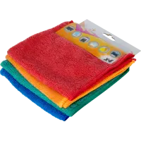 Салфетка, 35x35 см, микрофибра, 4 шт.