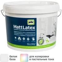 Краска латексная для стен и потолков Jobi Mattlatex матовая база А 10 л