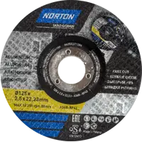 Диск отрезной по алюминию тип 42 Norton 125x22.2x2.5 мм