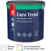 Краска для стен и потолков Tikkurila Euro Trend моющаяся матовая цвет белый база А 2.7 л