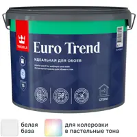 Краска для стен и потолков Tikkurila Euro Trend моющаяся матовая цвет белый база А 9 л