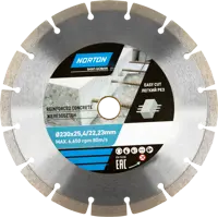 Диск алмазный по железобетону Norton 70184603371 сегментный 230x22.2x2.6 мм