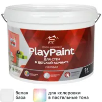 Краска для стен Parade DIY PlayPaint моющаяся матовая цвет белый база А 9 л