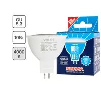 Лампа светодиодная Volpe Norma GU5.3 170-240 В 10 Вт спот 800 Лм, нейтральный белый свет