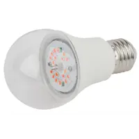 Лампа светодиодная для растений E27 220 В 12 Вт 300 лм, фиолетовый свет, красно-синий спектр