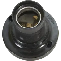 Патрон-стойка бакелитовая Oxion E27 прямая цвет чёрный