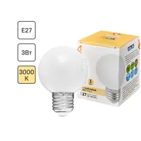 Лампа светодиодная Volpe E27 3 Вт шар белый 240 Лм тёплый белый свет