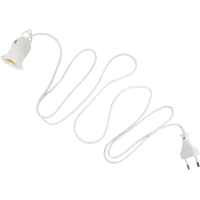 Патрон пластиковый для лампы E27, с выключателем, цвет белый