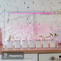 Фитосветильник линейный светодиодный Uniel P22 562 мм 18 Вт красно-синий спектр розовый свет цвет серый