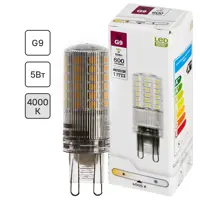 Лампа светодиодная G9 220-240 В 5 Вт капсула прозрачная 600 лм нейтральный белый свет