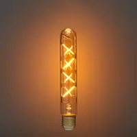 Лампа светодиодная филаментная Volpe E27 220 В 4 Вт цилиндр золотой 300 лм, теплый белый свет