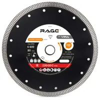 Диск алмазный по керамограниту Rage 605230 турбо 230x30/22.2/25.4x2 мм