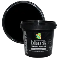 Краска для стен и потолков Радуга матовая цвет черный 0.9 л