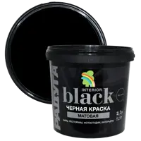 Краска для стен и потолков Радуга матовая цвет черный 2.7 л