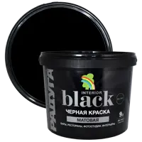 Краска для стен и потолков Радуга матовая цвет черный 9 л