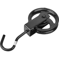 Блок для троса одинарный с крюком и металлическим шкивом 140 мм