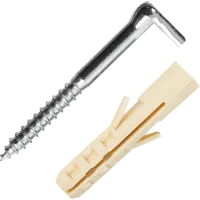 Крюк-шуруп L-образный 5.8x65 мм, нейлон 2 шт.