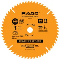 Диск пильный по дереву Rage 60Т 305x30x3 мм