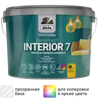 Краска для стен и потолков Dufa Europlast Interior 7 моющаяся матовая прозрачный база C 9 л