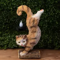 Фигурка садовая Эра «Кот Акробат» на солнечных батареях 37 см цвет разноцветный нейтральный белый свет