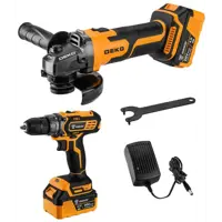 Набор аккумуляторного инструмента Deko дрель DKCD20 УШМ DKAG20125
