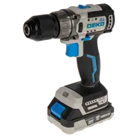 Дрель-шуруповерт аккумуляторная бесщёточная Deko ZKCD20V, 20 В Li-ion 2x2 Ач