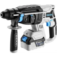 Перфоратор аккумуляторный бесщеточный SDS-plus Deko DKCH20FU-Li, 20 В Li-ion 2x4 Ач, 3 Дж
