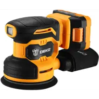 Эксцентриковая шлифмашина аккумуляторная Deko DKCG-125, 20 В Li-ion 2 Ач, 125 мм