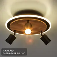 Светильник потолочный Lumion Ledio 6572/15CLR 3 лампы и светодиодная подсветка 8 м² нейтральный белый свет цвет черный