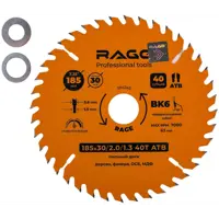 Диск пильный по дереву Rage 594245 40Т 185x30x1.3 мм