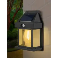 Светильник настенный светодиодный уличный на солнечных батареях Фаzа SLR-W04 с датчиком движения цвет черный 1 режим теп