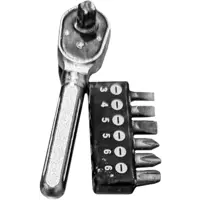 Отвертка реверсивная с набором бит Vertextools 0033-07, 7 предметов