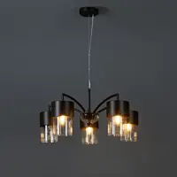 Светильник подвесной Lumin 5 ламп 18 м² цвет прозрачный/черный