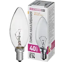 Лампа накаливания Е14 40 Вт теплый белый свет