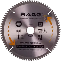 Диск пильный по алюминию Rage 594502 80Т 210x30x2.2 мм