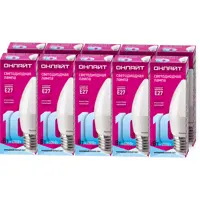 Набор ламп светодиодных Онлайт C37 Свеча 10W 4000 К E27, Матов холодный белый свет 10 шт