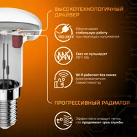 Набор ламп светодиодных Gauss E14 4 Вт Гриб R39 350 Лм 3000 К теплый белый свет, 10 штук