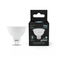 Набор ламп светодиодных Gauss GU5.3 9 Вт спот MR16 830 Лм 4100K нейтральный белый свет, 10 штук