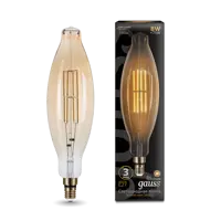 Лампа светодиодная GAUSS E27 175-265 В 6 Вт декоративная фигура золотистая 780 Лм теплый белый свет