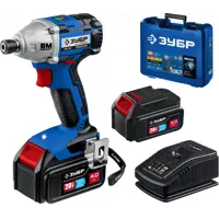 Винтоверт аккумуляторный бесщеточный ударный Зубр GVB-250-42, 20 В Li-Ion 2x4 Ач, 280 Нм