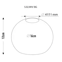 Плафон для люстры 33 ИДЕИ стеклянный цвет белый Ø12 см
