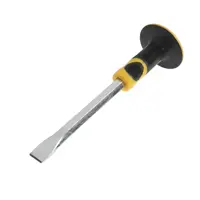 Зубило плоское Тундра 4774504, сталь 45, хромированное, 2К рукоятка, 300x25 мм