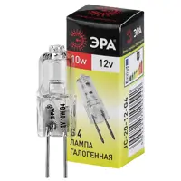 Лампа галогенная ЭРА C0027367 G4 12 В 10 Вт гриб прозрачная 140 Лм нейтральный белый свет