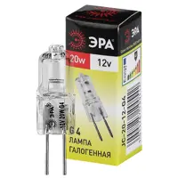 Лампа галогенная ЭРА C0027369 G4 12 В 20 Вт гриб прозрачная 280 Лм нейтральный белый свет